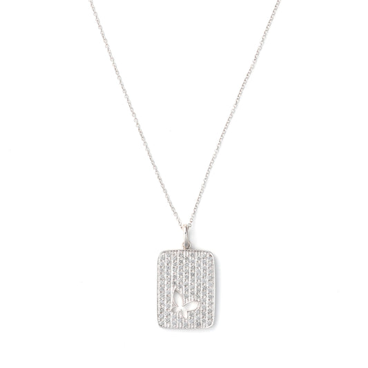 M Estate Collection Natural Diamond Necklace in 18 Karat White with 0.75ctw G/H SI1 Round Diamonds