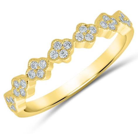 Natural Diamond Stackable Ladies Wedding Band in 10 Karat Yellow with 0.19ctw G/H SI2 Round Diamonds