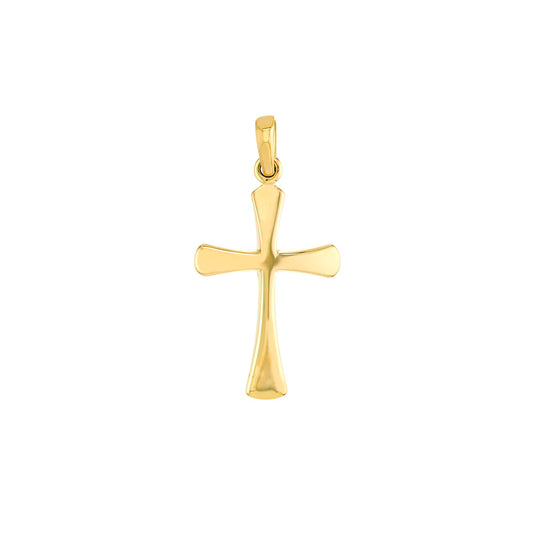 Cross Necklace (No Stones) in 14 Karat Yellow