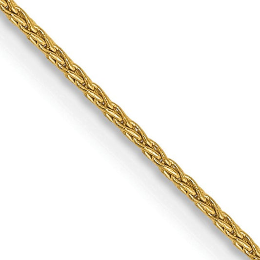 18" Parisian Wheat 1mm Chain in 14 Karat Yellow