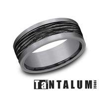 Carved Band (No Stones) in Tantalum - Titanium Grey 8MM