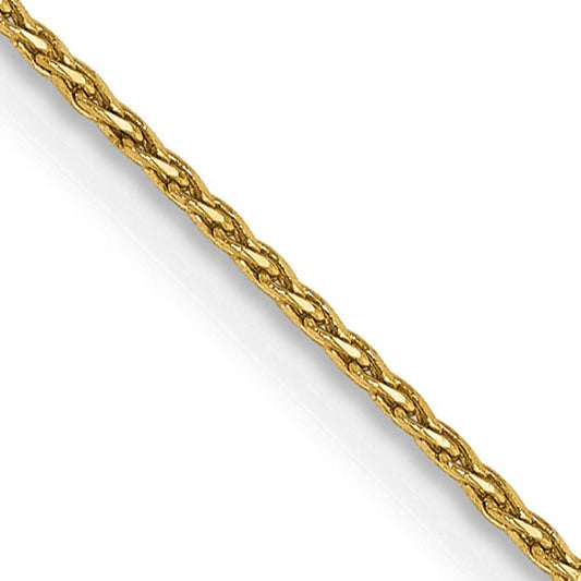 16" Diamond Cut Wheat 0.8mm Chain in 14 Karat Yellow