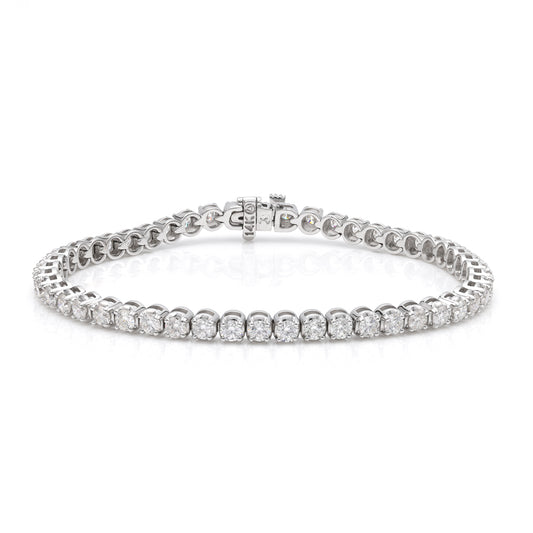 Marks 89 Jewlvision Natural Diamond Bracelet in 14 Karat White with 4.99ctw H/I I1 Round Diamonds