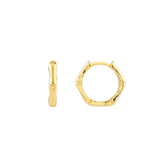 ReMARKable Designs Small Hoop Earrings (No Stones) in 14 Karat Yellow