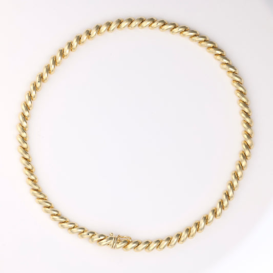 M Estate Collection Chain Necklace (No Stones) in 14 Karat Yellow