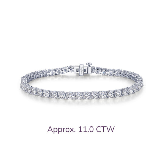 Tennis Simulated Diamond Bracelet in Platinum Bonded Sterling Silver 11.ctw