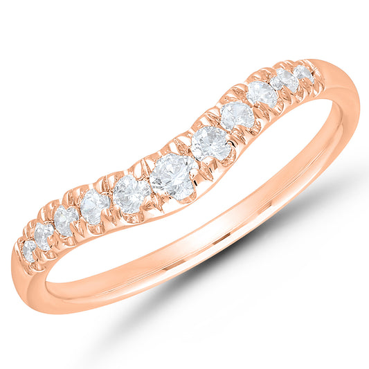 Natural Diamond Ladies Wedding Band in 14 Karat Rose with 0.24ctw G/H SI2 Round Diamonds