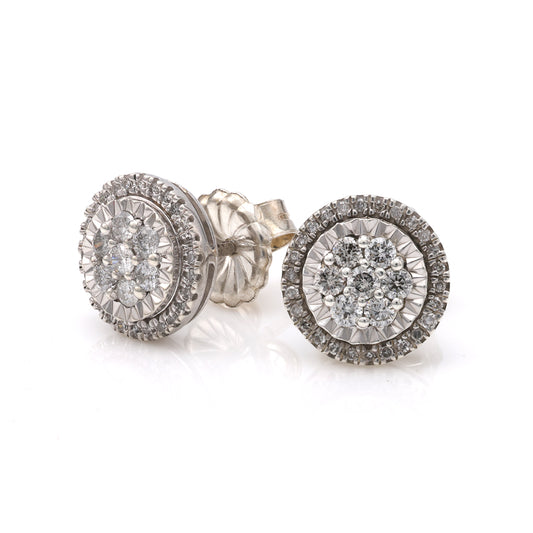 Stud Natural Diamond Studs in Sterling Silver White