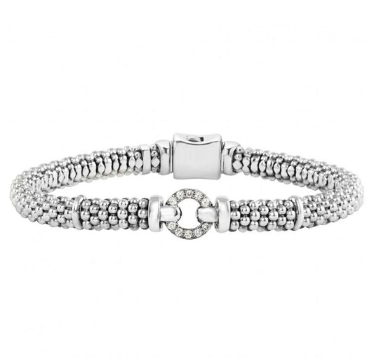 Enso Collection Earth Mined Diamond Bracelet in Sterling Silver White with 0.12ctw Round Diamond