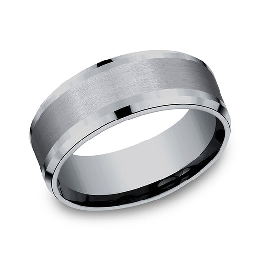 Carved Band (No Stones) in Tantalum Grey 8MM