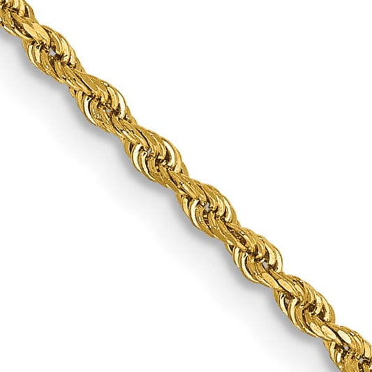 20" Diamond Cut Rope 1.5mm Chain in 14 Karat Yellow