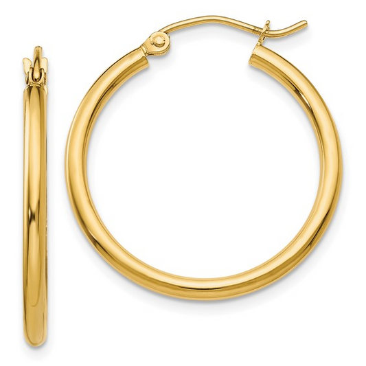 Small Hoop Earrings (No Stones) in 14 Karat Yellow