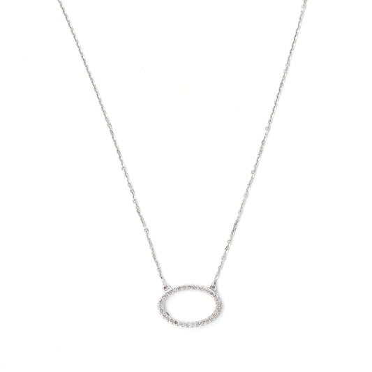 M Estate Collection Natural Diamond Necklace in 10 Karat White with 0.10ctw G SI1 Round Diamonds