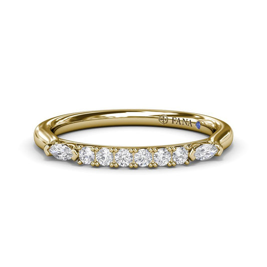 Natural Diamond Ladies Wedding Band in 14 Karat Yellow with 0.17ctw Various Shapes Diamonds