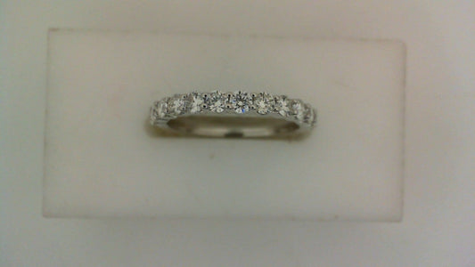 Natural Diamond Ladies Wedding Band in 14 Karat White with 0.75ctw Round Diamonds