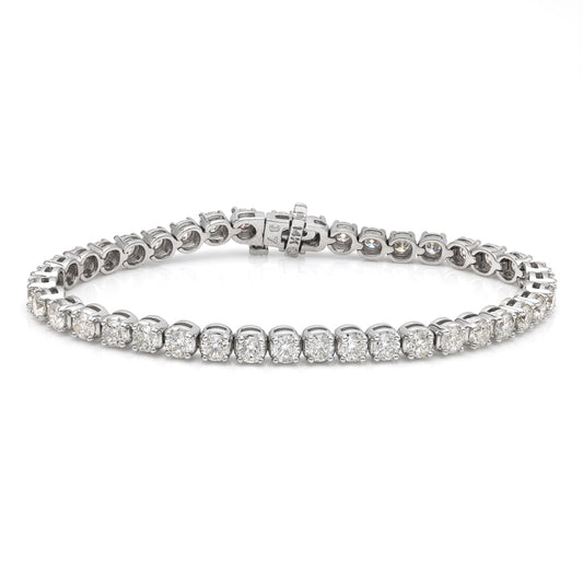 Marks 89 Natural Diamond Bracelet in 14 Karat White with 8.05ctw H/I I1 Round Diamonds