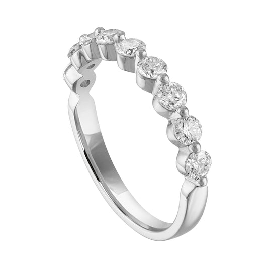 Natural Diamond Ladies Wedding Band in 14 Karat White with 0.75ctw Round Diamonds