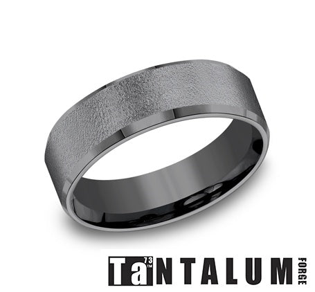 Carved Band (No Stones) in Tantalum Grey 7MM