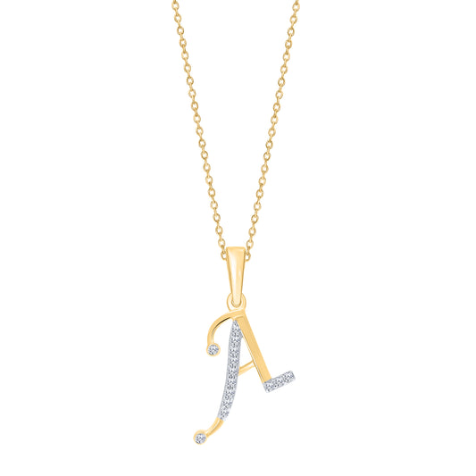 Equity Diamond Brokers Natural Diamond Necklace in 10 Karat Yellow Gold with 0.05ctw Round Diamond