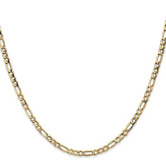 18" Figaro 3.5mm Chain in 14 Karat Yellow