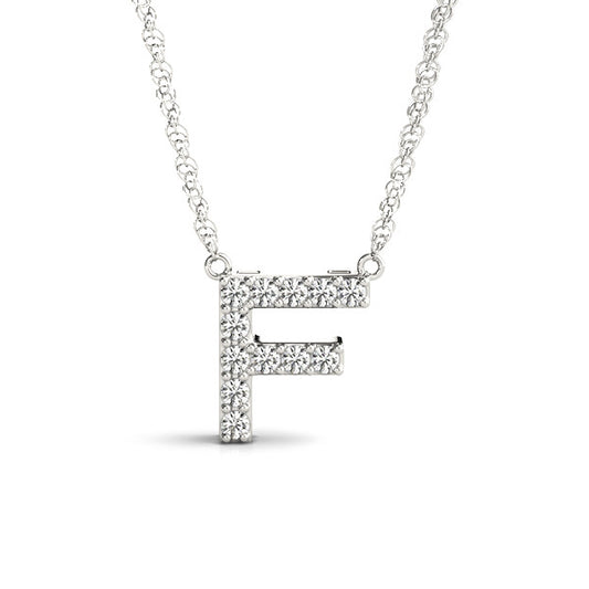 Natural Diamond Necklace in 14 Karat White with 0.06ctw H/I I2 Round Diamonds