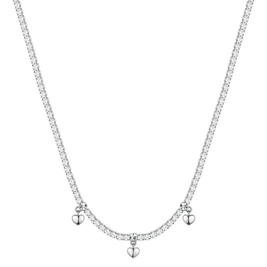 Chain Simulated Diamond Necklace in Stainless Steel