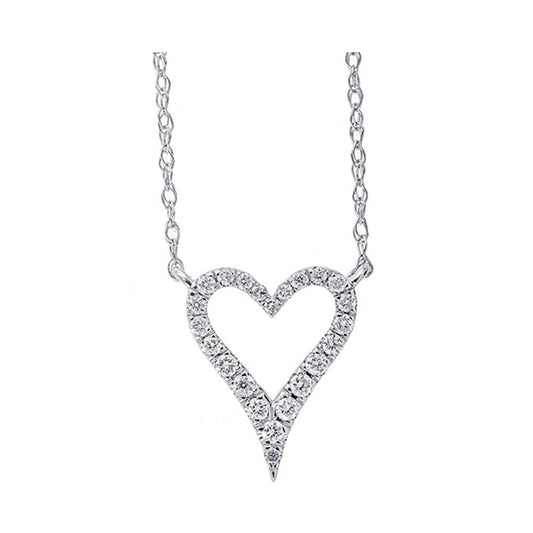 M Everday Fashion Collection Natural Diamond Necklace in 10 Karat White with 0.10ctw Round Diamond