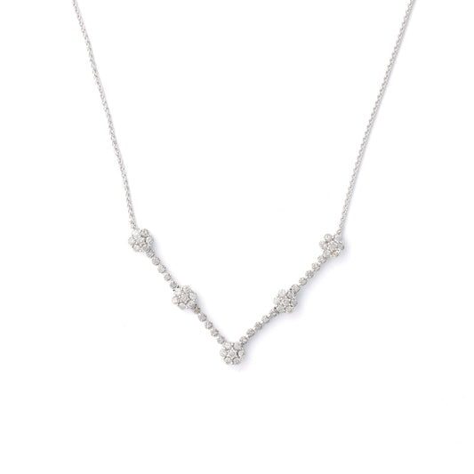 Marks Estate Department 2 M Estate Collection Natural Diamond Necklace in 14 Karat White Gold with 1.03ctw I/J I1-I2 Round Diamonds