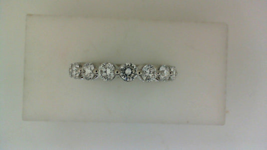 Lab-Grown Diamond Ladies Wedding Band in 14 Karat White with 0.99ctw Round Lab Grown Diamonds