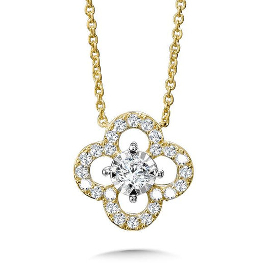 Natural Diamond Necklace in 14 Karat Yellow with 0.48ctw Round Diamond