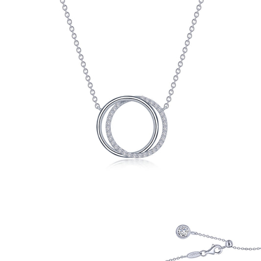 Simulated Diamond Necklace in Platinum Bonded Sterling Silver 0.56ctw