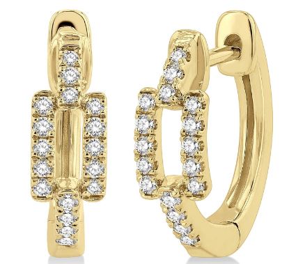 Huggie Natural Diamond Earrings in 10 Karat Yellow with 0.20ctw Round Diamonds