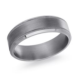 Carved Band (No Stones) in Tantalum Grey 7MM