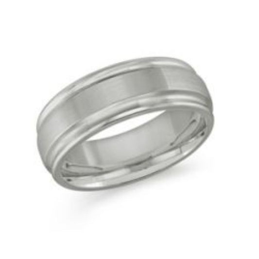 Carved Band (No Stones) in Tungsten Carbide Grey 8MM