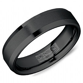 Carved Band (No Stones) in Tungsten Carbide Black 6MM