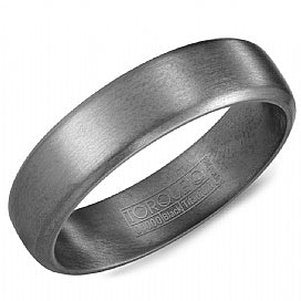 Carved Band (No Stones) in Tantalum Grey 6MM