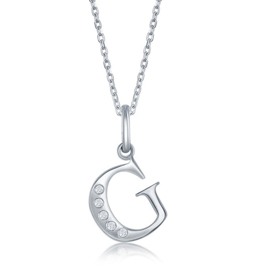 Natural Diamond Necklace in Sterling Silver White with 0.03ctw Round Diamonds