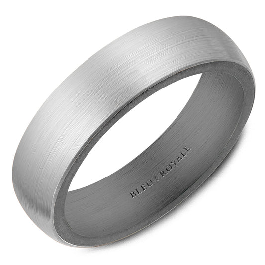 Carved Band (No Stones) in Tantalum 14 Karat White Grey 6MM