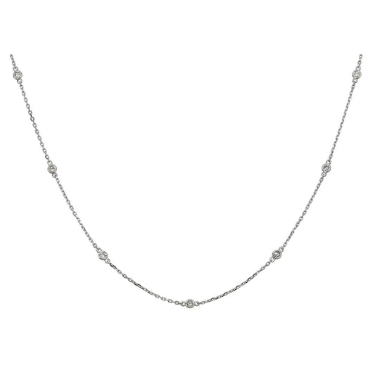 ReMARKable Designs Natural Diamond Necklace in 14 Karat White Gold with 0.51ctw Round Diamonds