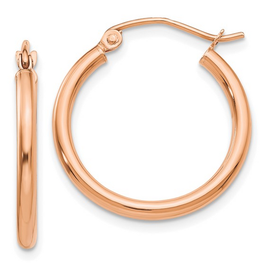 Small Hoop Earrings (No Stones) in 14 Karat Rose