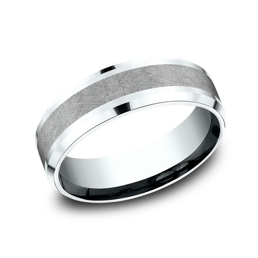 Ammara Stone Collection Carved Band (No Stones) in Tantalum 14 Karat White 7MM