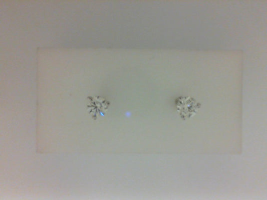 Natural Diamond Stud Earrings in 18 Karat White Gold with 0.70ctw Round Diamonds