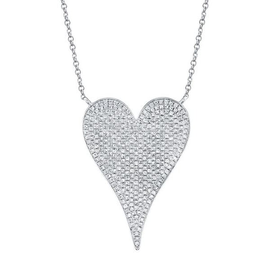 Natural Diamond Necklace in 14 Karat White with 0.83ctw Round Diamond