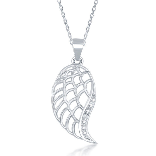 Natural Diamond Necklace in Sterling Silver White Round Diamond