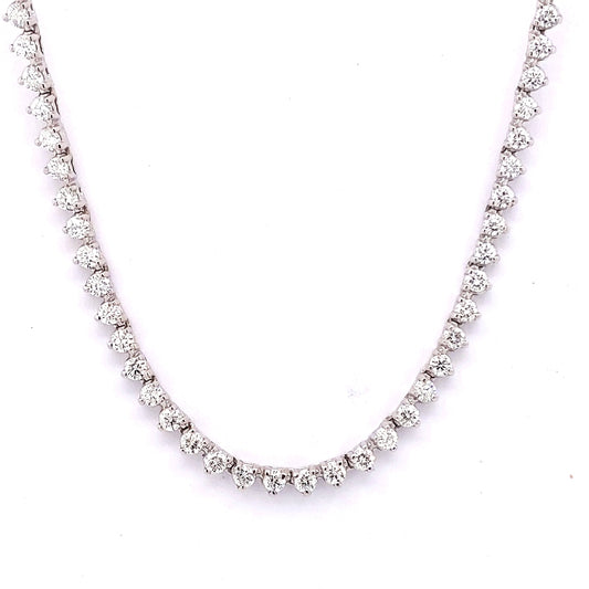 Lab-Grown Diamond Necklace in 14 Karat White with 7.88ctw Round Lab Grown Diamond