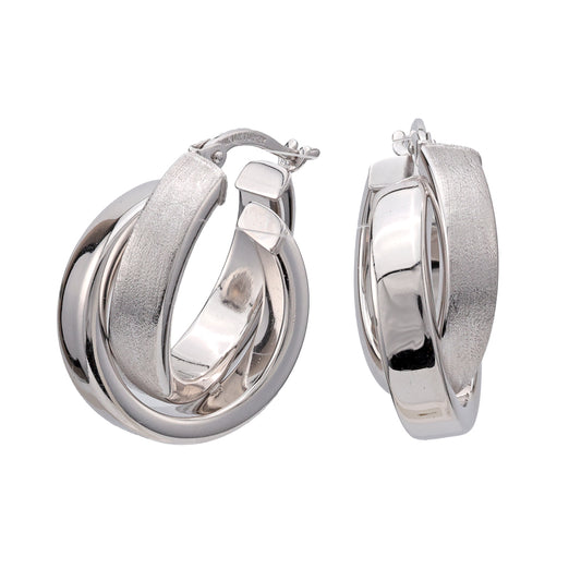 M Estate Collection Small Hoop Earrings (No Stones) in 14 Karat White