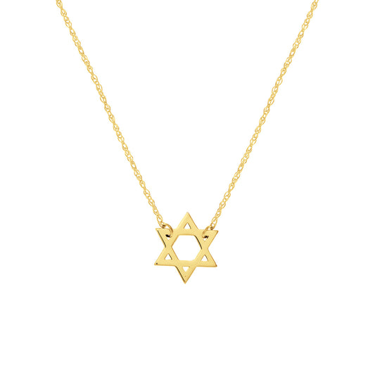 Star of David Necklace (No Stones) in 14 Karat Yellow