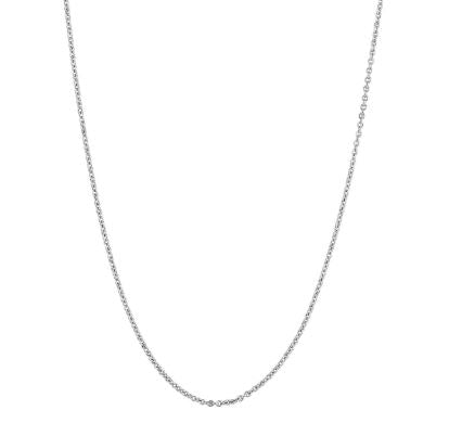 16" Cable Link 1mm Chain in Sterling Silver White