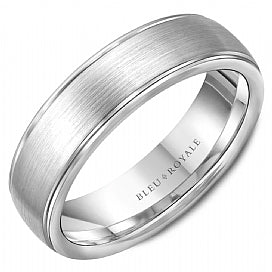 Bleu Royale Collection Carved Band (No Stones) in 14 Karat White Gold 6.5MM