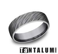 Carved Band (No Stones) in Tantalum Dark Grey 6.5MM